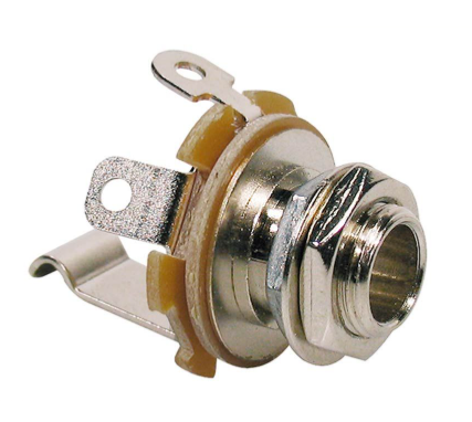 CONECTOR BOSTON JACK CHASIS 6.3MM 2 POLOS CROMADOSJ2